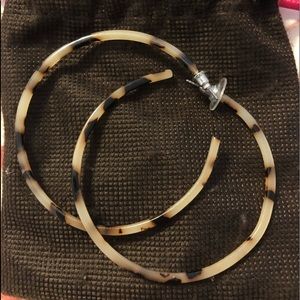 Tortoise shell hoop earrings
